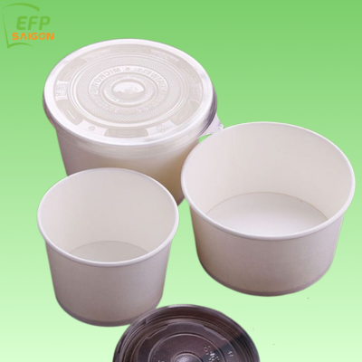 TÔ GIẤY 500M-16OZ NẮP PP ĐỰNG CHÁO SÚP
